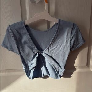 Women's Blue Reversible Knot Top